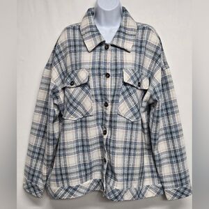 Boston Traders XXL Textured Flannel Shirt Plaid Long Sleeve Button Down New
